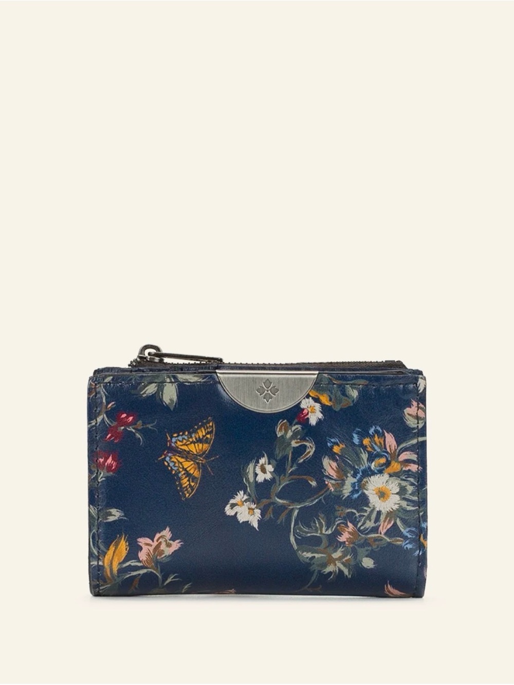 Patricia Nash Navy Floral & Butterfly Zip Wallet